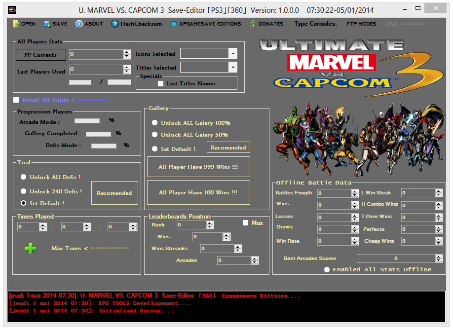 Ultimate marvel vs capcom 3 Save Editor Xbox 360 / PS3 Mod Tool | XPG  Gaming Community