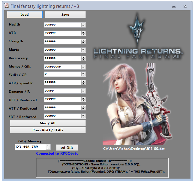 v3][Lightning Returns FF XIII Save Editor ][Team XPG ] | XPG Gaming  Community