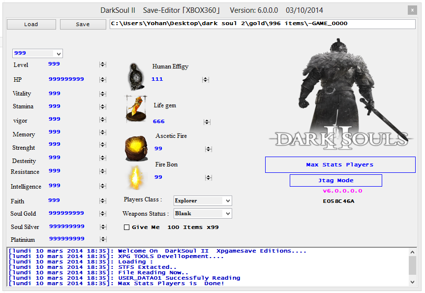 DARK SOULS II Save Editor + RTE Xbox 360 Mod Tool | XPG Gaming Community