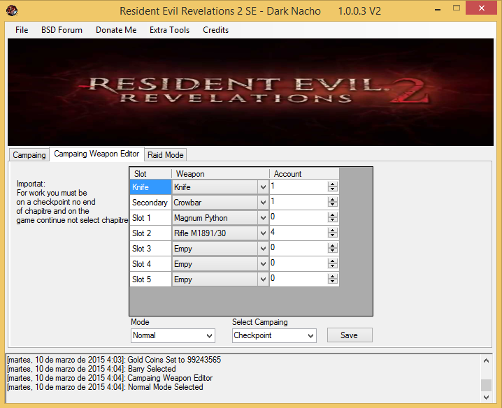 RELEASE] Resident Evil Revelations 2 Save Editor | XPG Gaming Community