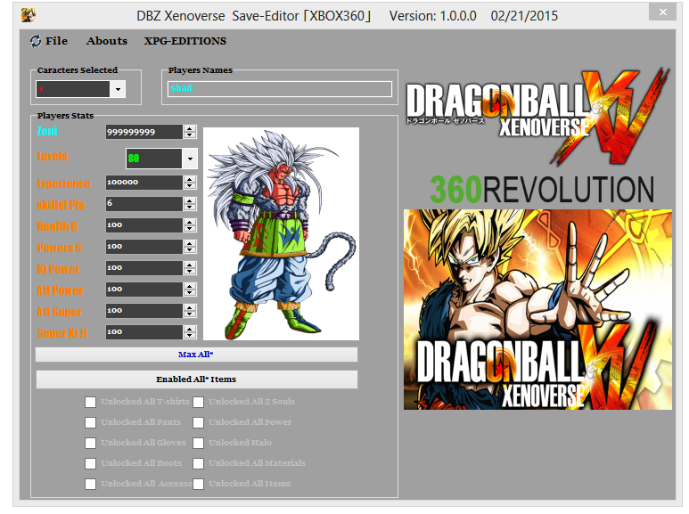 Dragonball Xenoverse Xbox 360 Mod Tool V0.1 | XPG Gaming Community