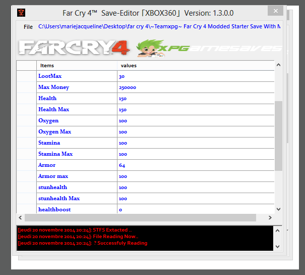 FAR CRY 4 save editor Xbox 360 Mod Tool | XPG Gaming Community