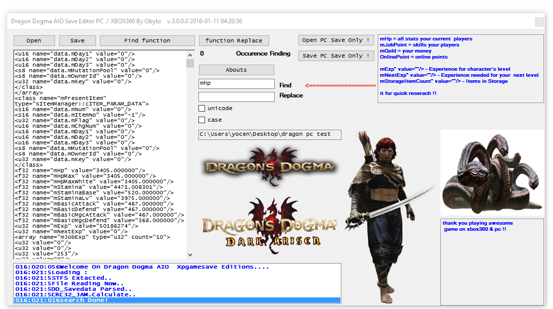 UP2016}[XPG][ Dragon Dogma AIO Save Editor XBOX360+PC ][v.1]- Xbox 360 Mod  Tool | XPG Gaming Community